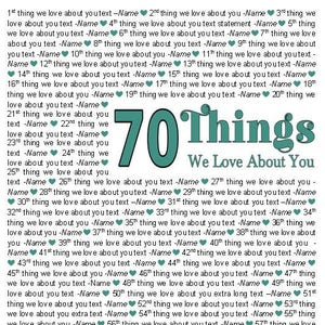 16x Template In Microsoft Word For 50 Things We Love Etsy