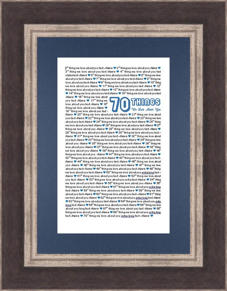 11x17 Template in Microsoft Word for 70 Things We Love About You