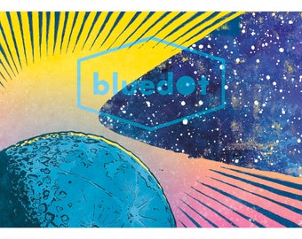 Other Bluedot Festival 2019 Giclee Print - Hot Chip, Kraftwerk, Moon Illustration, Lovell Radio Telescope and more...
