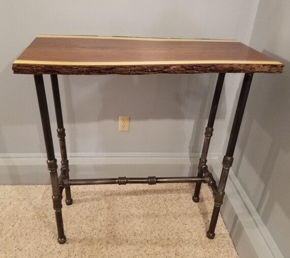 Bar Height Table Walnut Table Stand Up Desk Live Edge Wood Etsy