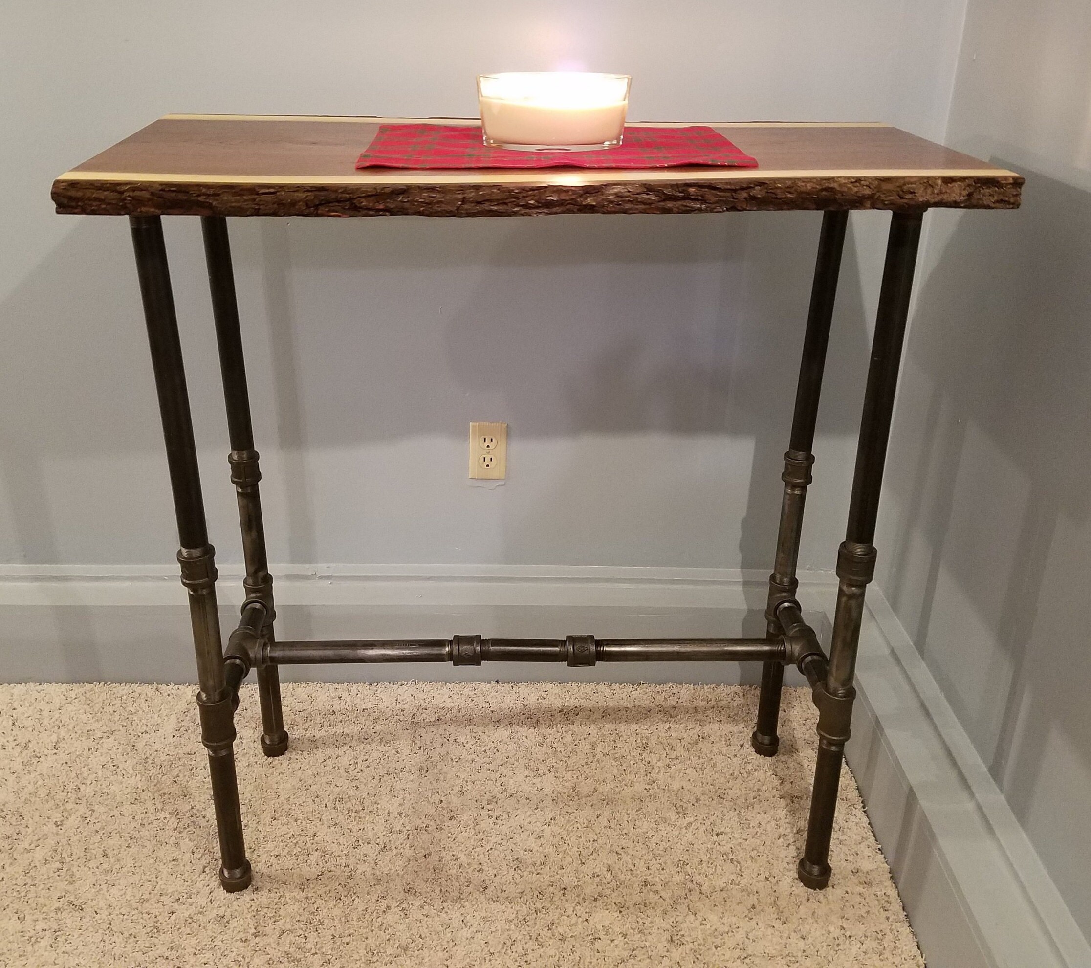 Bar Height Table Walnut Table Stand Up Desk Live Edge Wood Etsy