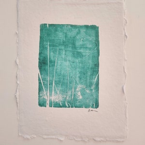 Monotype Painting on Paper (Print) Titled   &quot;The Reeds&quot;     Monoprints/ Printmaking