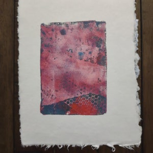 Monotype Painting on Paper (Print) Titled &quot; Far Away Dreams&quot; / Monotype Print/ Artwork / Image Transfers / Printmaking /Monoprints