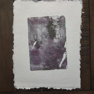 Monotype Painting on Paper (Print) Titled &quot;The Journalist&quot; / Monotype Print/ Artwork / Image Transfers / Printmaking /Monoprints