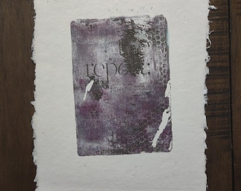 Monotype Print: "The Journalist" on Handmade Cotton Rag Paper