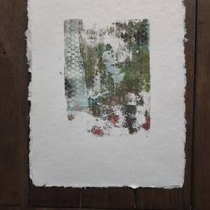 Monotype Painting on Paper (Print) Titled &quot;Upon Waking&quot; / Monotype Print/ Artwork / Image Transfers / Printmaking /Monoprints
