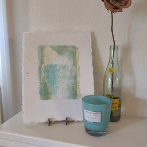 Monotype Painting on Paper (Print) Titled &quot;Arizona Oasis&quot; / Monotype Print/ Artwork / Image Transfers / Printmaking /Monoprints