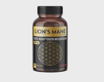Organic Lion's Mane Mushroom Supplement: Adaptogenic Vegan Capsules