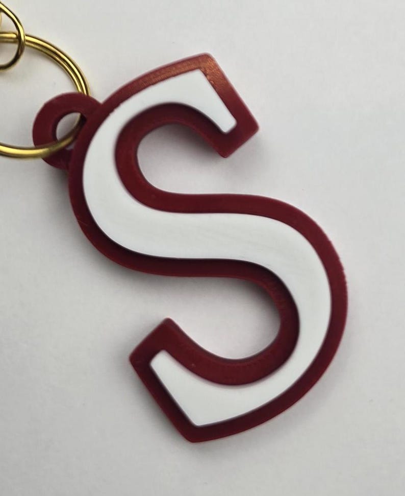 Alphabet Keychain STL File: 3D Printer Letters (Digital Download). Perfect for teacher appreciation, team player gifts, or a girlfriend gift image 8