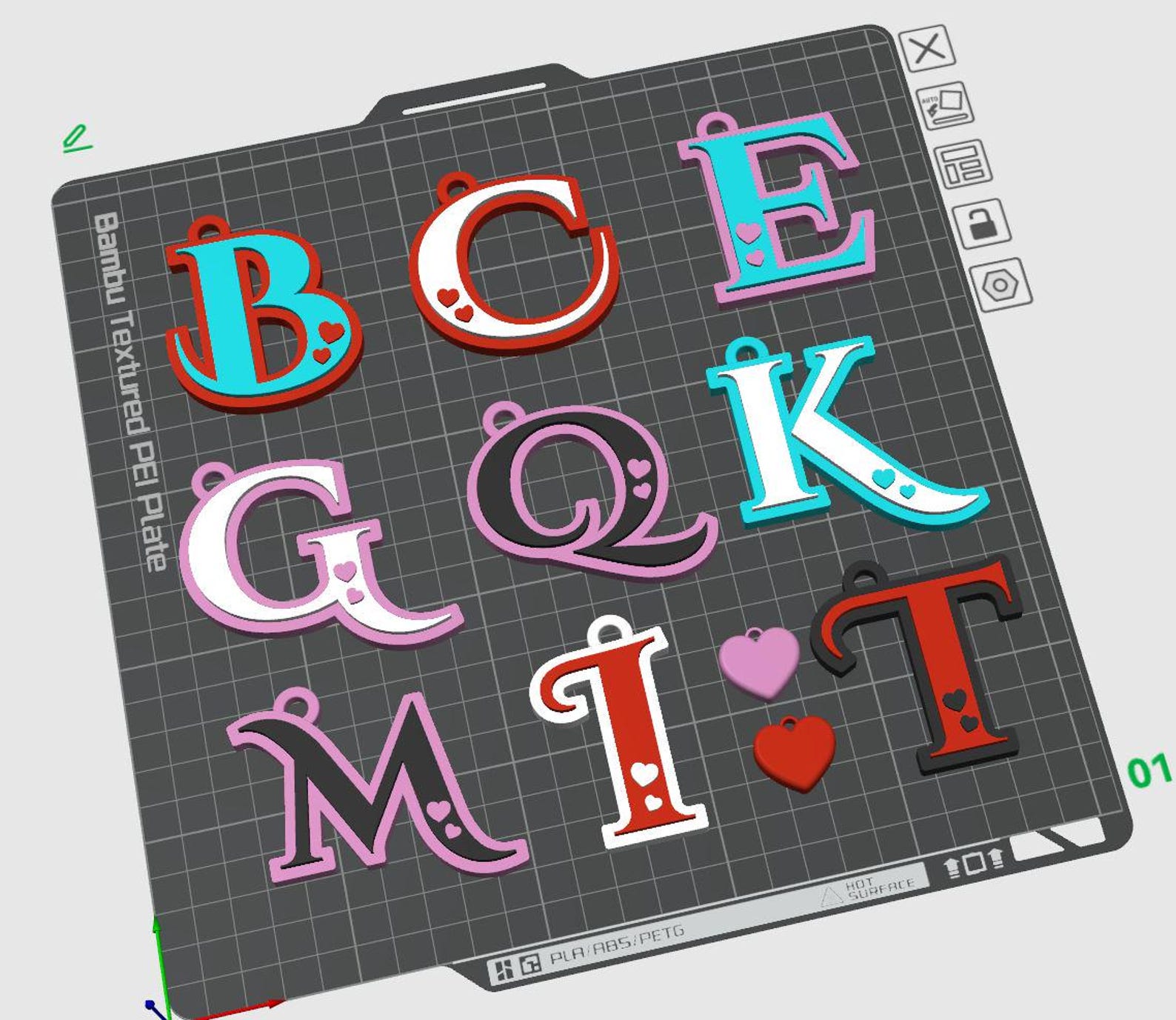 Stl Letters STL File for 3D Printer: Letters KEYCHAIN, Whole Alphabet Letters ...