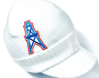 Gorra de punto con visera blanca retro de los Houston Oilers NFL Reebok