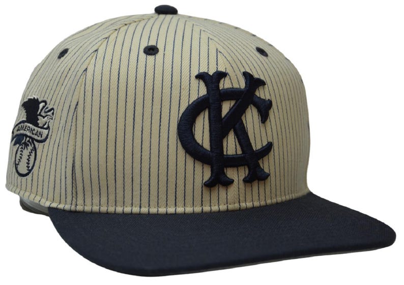 Gorra vintage para hombre Kansas City Athletics MLB '47 Pinstripe Woodside Snapback imagen 2