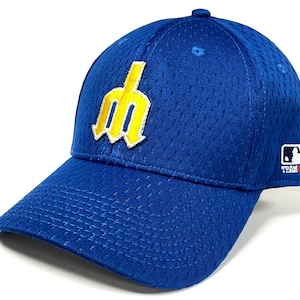 Seattle Mariners MLB OC Trident Vintage Blue Hat Cap Adult Flex Stretch Fit S/M