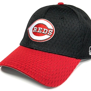 Cincinnati Reds OC Sports Vintage Black 2 Tone Hat Cap Flex Stretch Fit L/XL