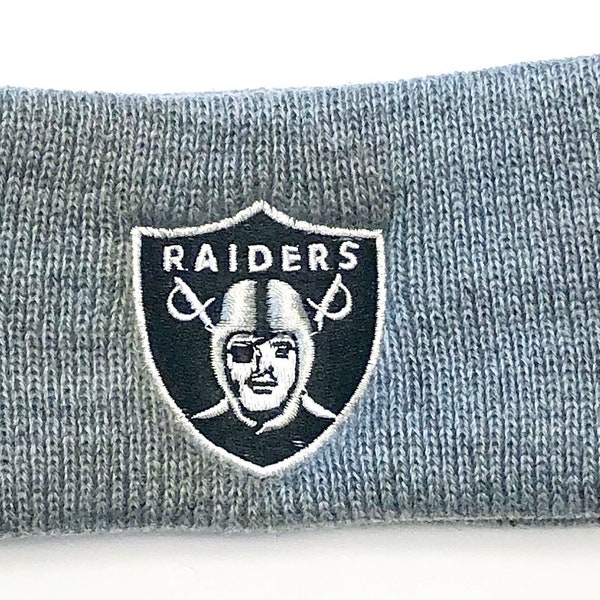 Las Vegas Raiders NFL Licensed Gray Winter Knit Headband Sweatband Adult Size