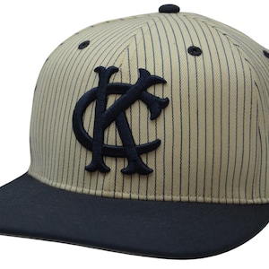 Gorra vintage para hombre Kansas City Athletics MLB '47 Pinstripe Woodside Snapback imagen 1