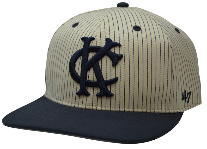 Gorra vintage para hombre Kansas City Athletics MLB '47 Pinstripe Woodside Snapback imagen 1