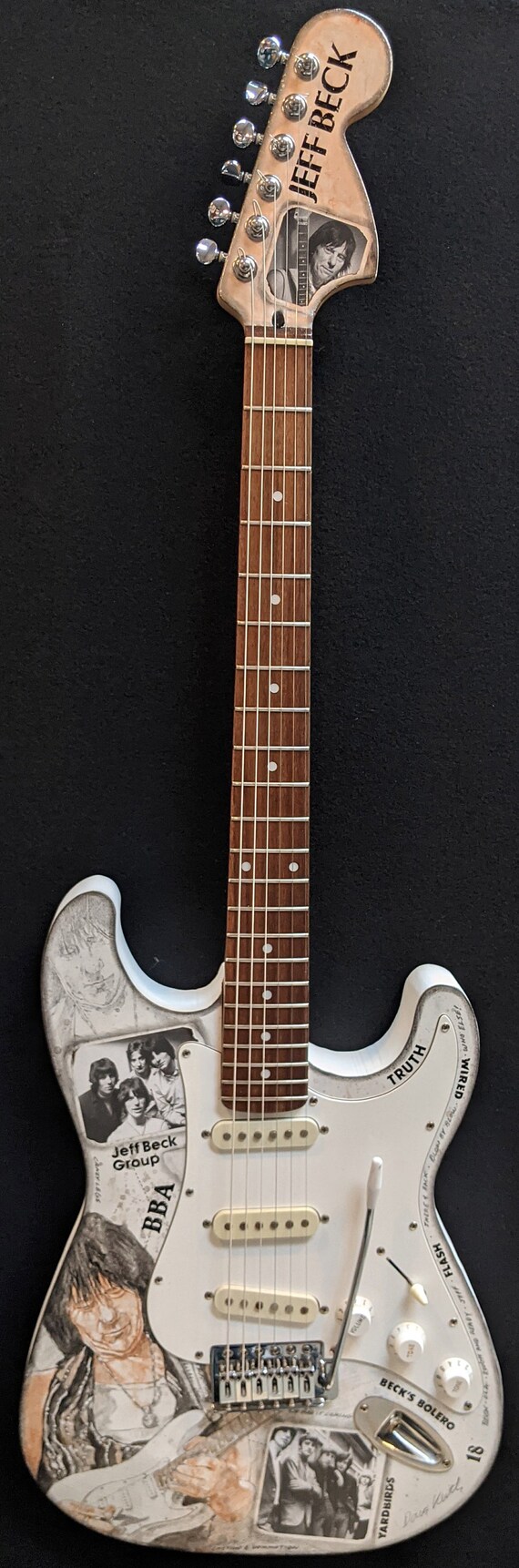 Illustrated Electric Guitar Featuring Jeff Beck - Etsy