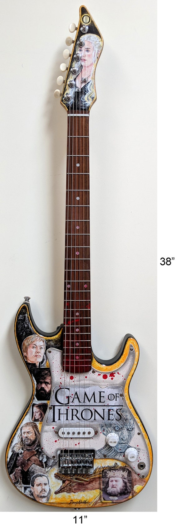 Invierno se acerca juego de TRONOs guitarra ilustrada pintada | Etsy México