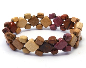 Exotic handmade wooden jewelry string bracelet tropical wood beads - EE1604