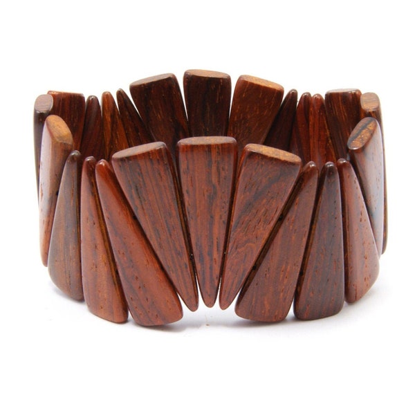 Exotic handmade wooden jewelry cuff bracelet tropical wood beads - EE1837