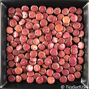 Flat round disk natural wood beads unstained varnished handmade 13mm wood beads supplies for jewelry making DIY - 10Pcs