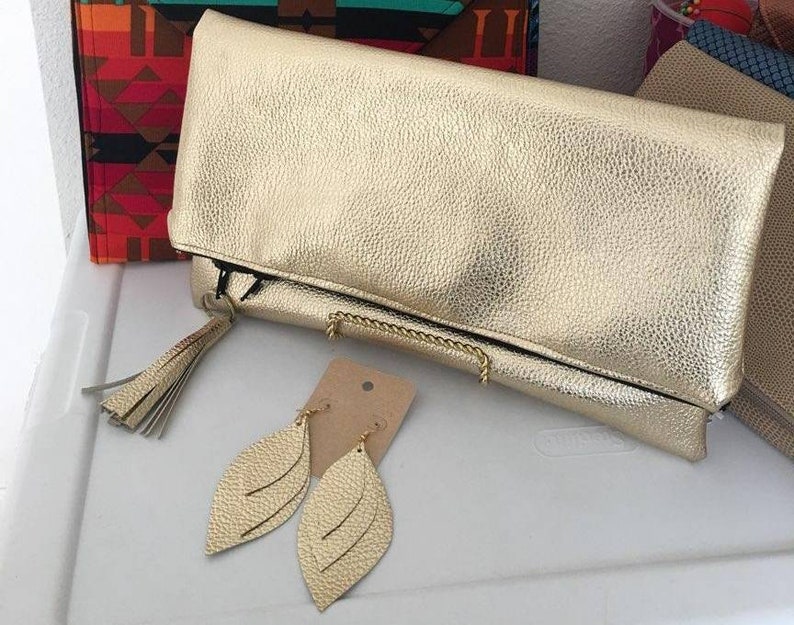 metallic gold clutch purse