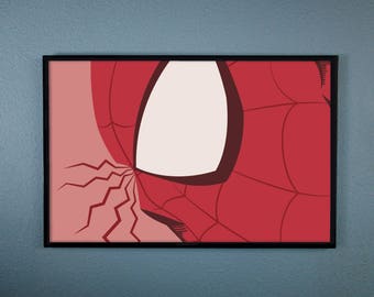 Póster vectorial de primer plano de Spider-Man