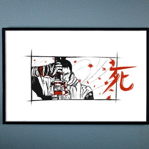 Sekiro Video game print With Death Kanji- Sekiro Drawing The Mortal Blade