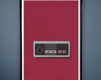 Retro Video Game Controller Art Print