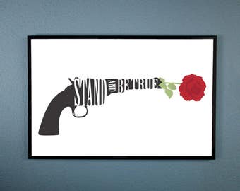 Impresión artística de La Torre Oscura: Póster tipográfico inspirado en Stephen King