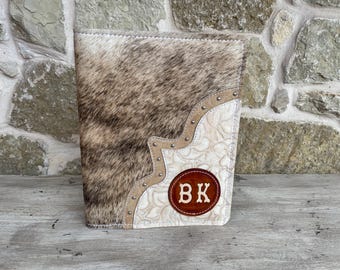 Zippered Portfolio 3 Ring Binder / Fully Covered Zippered Organizer / Portfolio for Tablet / Zippered Organizer / Zippered Cowhide Portfolio