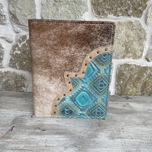 Leather Covered Notepad / Cowhide Covered Portfolio / Custom Leather Covered Notepad / Partially Covered Portfolio