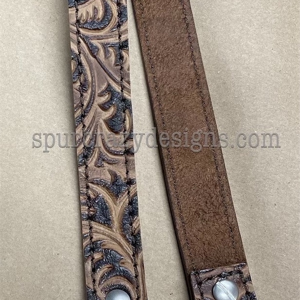 Brown Leather Purse Strap, Crossbody Bag Strap, Patterned Leather Bag Handle, Shoulder Purse Strap, Tan Purse Strap, Customizable Strap