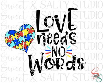 Love Needs No Words Svg Etsy