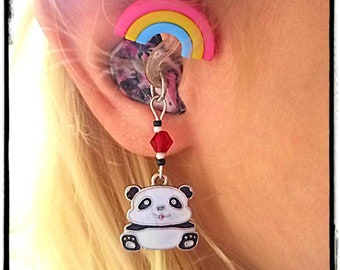 Hearing Aid Charms: Cute Pandas with Czech Glass Accent Beads!  Hearing Aid Jewelry, Hearing Aid Accessories. Trinkets sold separately!