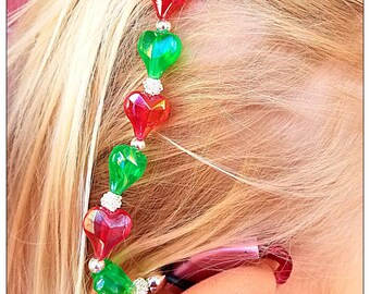 Rockin Aid Retainers: Christmas Love made with Acrylic and Silver Plated Beads! Please select quantity 2 for a pair!