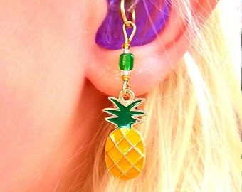 Hearing Aid Charms: Yummy Pineapples with Czech Glass Accent Beads!