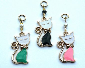 Hearing Aid Charms: Charming Cats with glass accent and man made pearl beads!