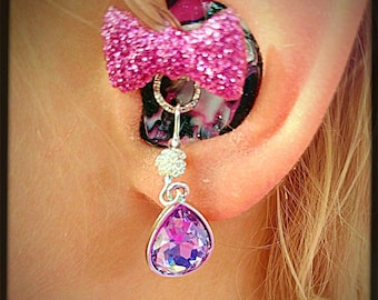 Hearing Aid Charms: Beautiful Gem Drops with Silver Plated and Czech Glass Accent Beads! Tube Trinkets sold separately!