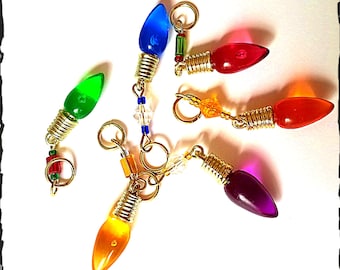 Hearing Aid Charms: Brilliant Christmas Lights with Glass and Czech Glass Accent Beads!