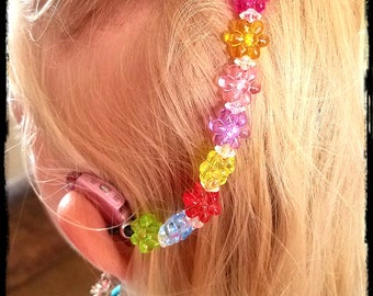 Rockin Aid Retainers: Delightful Daisies in Random Rainbow Colors! Please select quantity 2 for a pair!