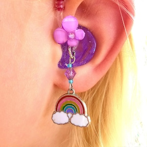 Hearing Aid Charms:  Rainbows (also available in matching Mother Daughter Set)! ***Tube Trinkets sold separately***