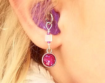 Hearing Aid Charms:  Beautiful Crystal Jewel Drops with Czech Glass Accent Beads!