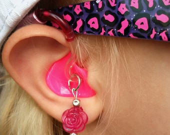 Hearing Aid Charms: Translucent Sugar Drop Roses!  (Also available in matching Mother Daughter Sets!)