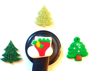 Cochlear Cuties and Hearing Aid Tube Trinkets: Christmas Trees and Stockings!  Please Select Quantity 2 for a pair!