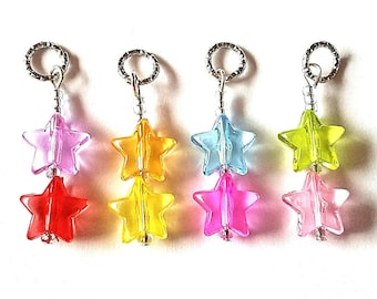 Hearing Aid Charms:  Rockin Stars with Glass Accent Beads!  Also available as earrings and matching mother daughter sets!