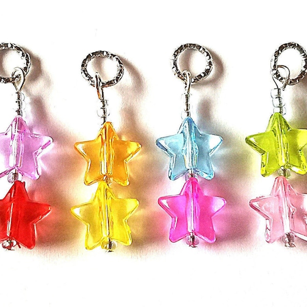 Hearing Aid Charms:  Rockin Stars with Glass Accent Beads!  Also available as earrings and matching mother daughter sets!
