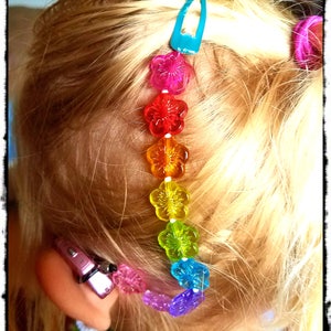 Rockin Aid Retainers:  Rainbow Hibiscus rainbow rose or Made with Acrylic and Czech Glass Beads!  Please select quantity 2 for a pair!