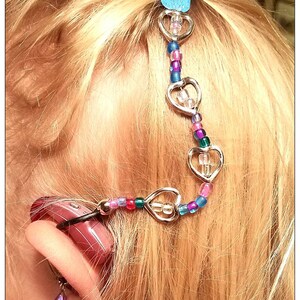 Rockin Aid Retainer: Versilberte Herzen mit blauen böhmischen Glasperlen!  Bitte bei Bestellung Stückzahl 2 wählen!